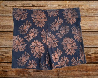 Daisies Bleach Dyed Yoga Hot Shorts