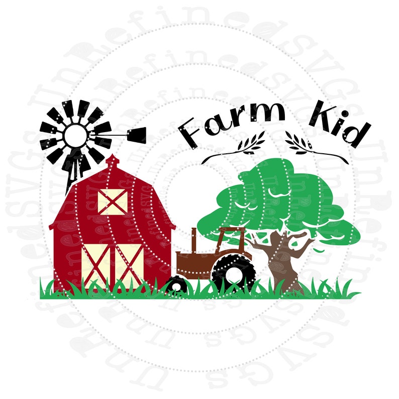Download Farm Kid SVG Tractor Farm Scene Kids HTV Cut File HTV | Etsy