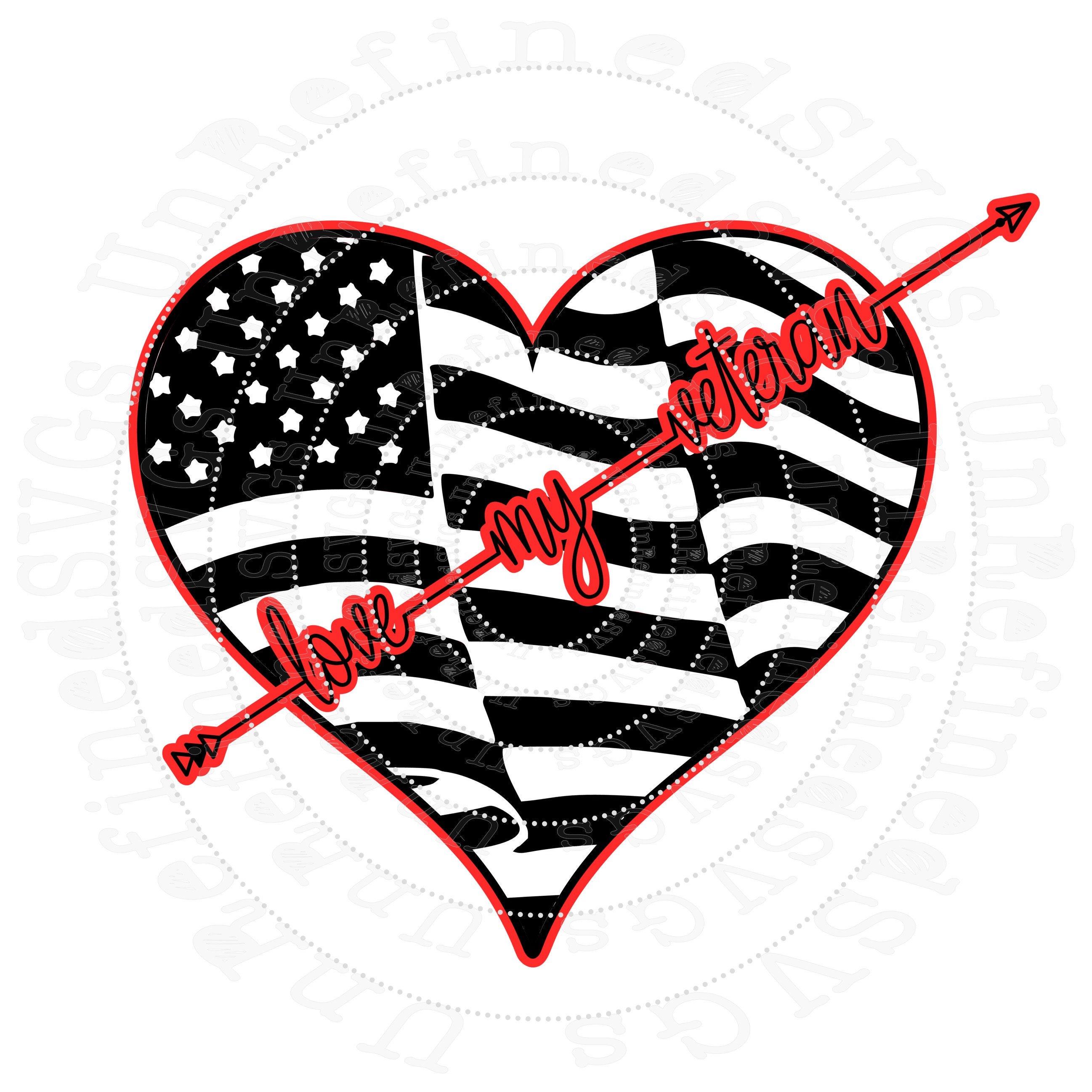 Love My Veteran Svg Military Vet Spouse Dxf Us Army Navy Etsy