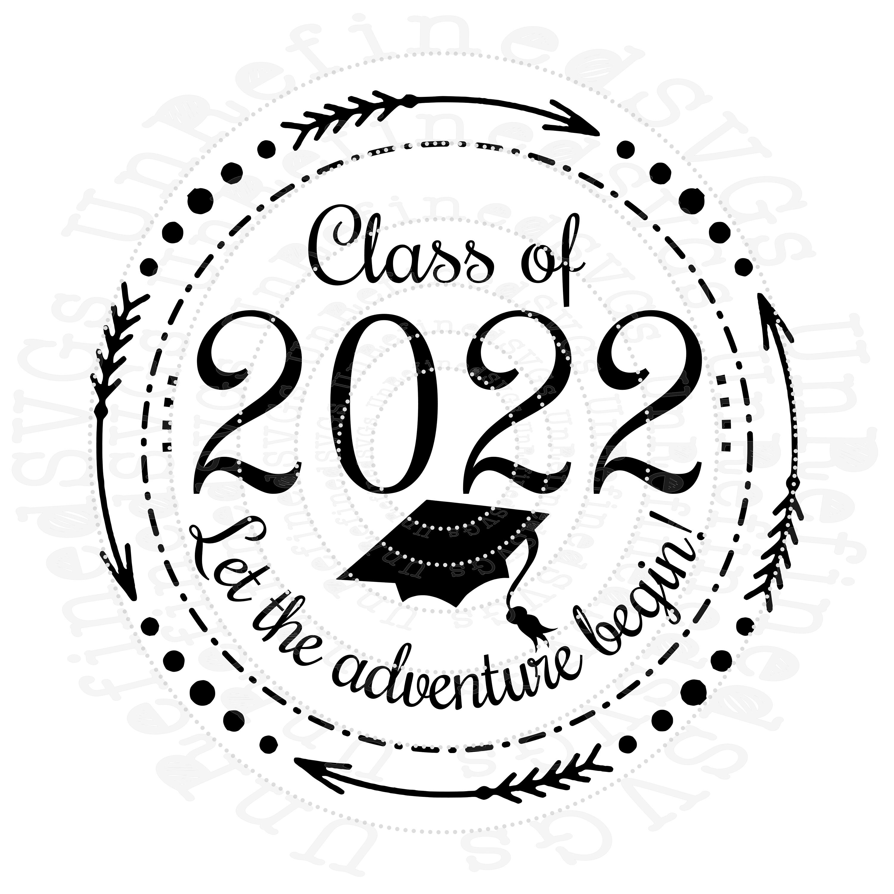 Class Of 2022 Svg Class Of 2k22 Senior Class Cap And Gown Etsy