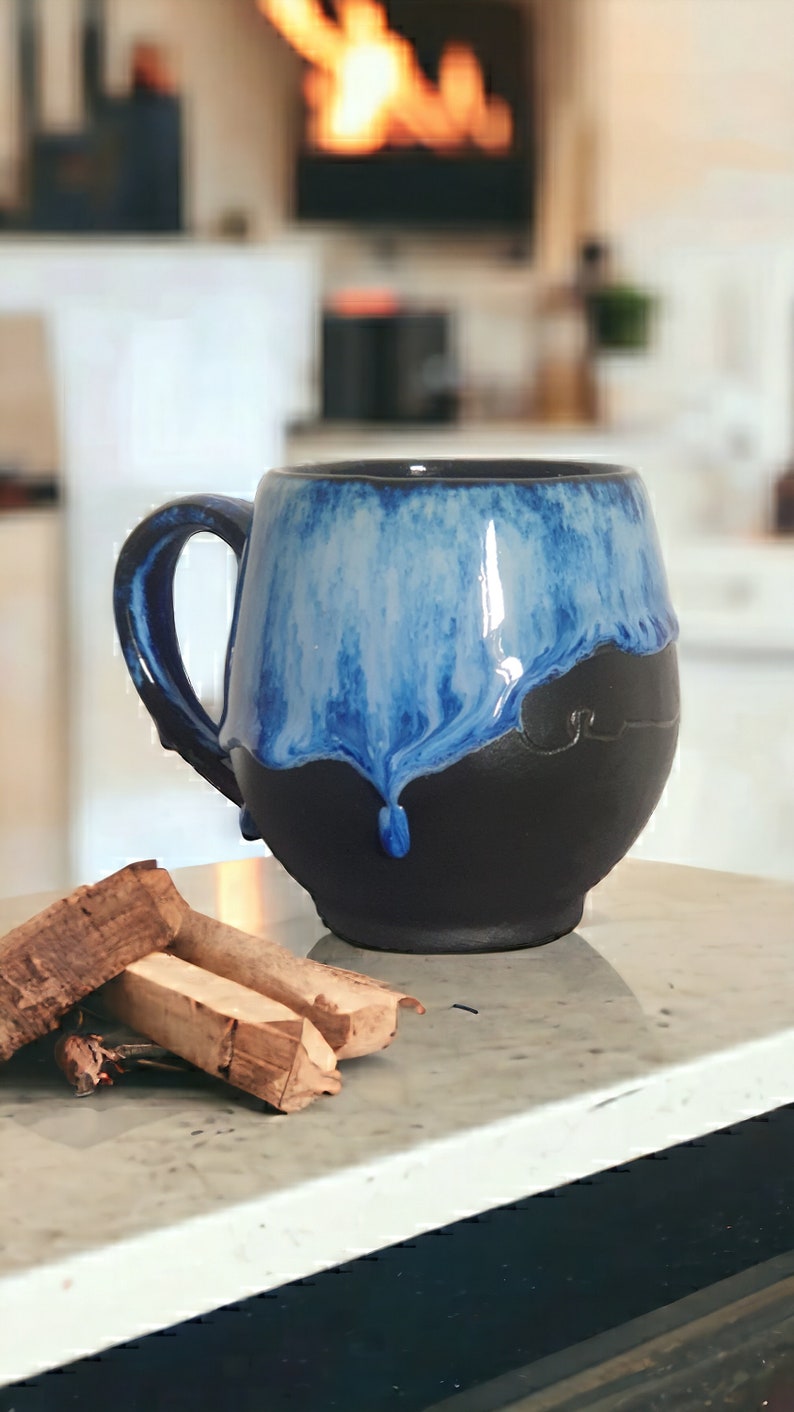 handgetöpferte Keramik Tasse von Norderney mit Anker Bild 8