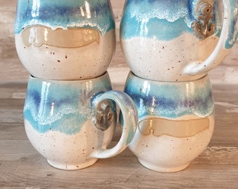 handgetöpferte Keramik Tasse von Norderney mit Anker