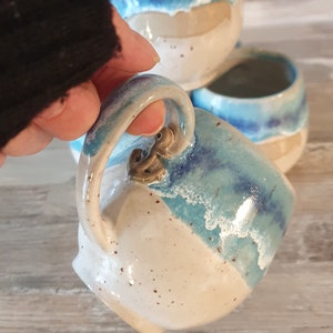 handgetöpferte Keramik Tasse von Norderney mit Anker Bild 2