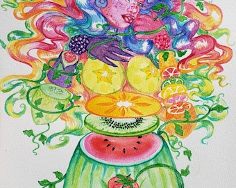 Erotisches Frucht inspiriertes Aktbild