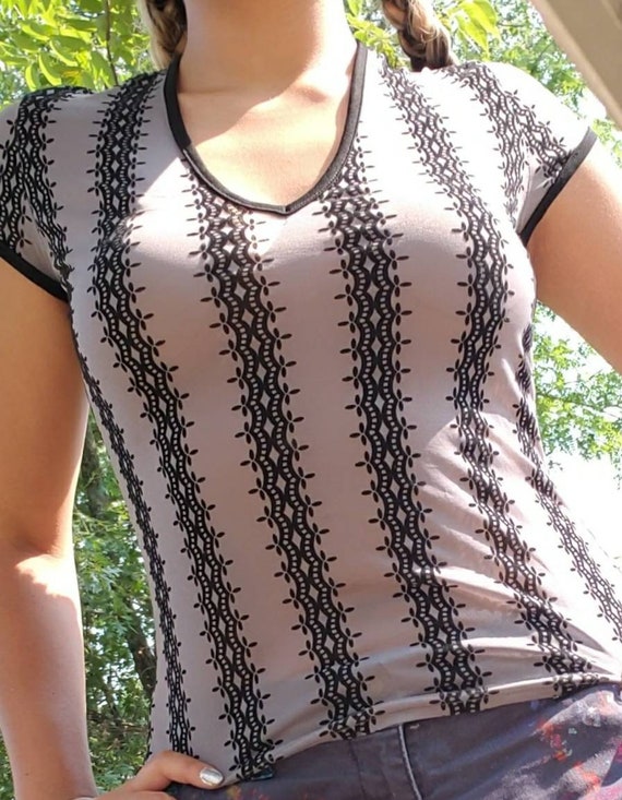Sheer Morgan De Toi Tee With Velvet Detail Etsy Ireland