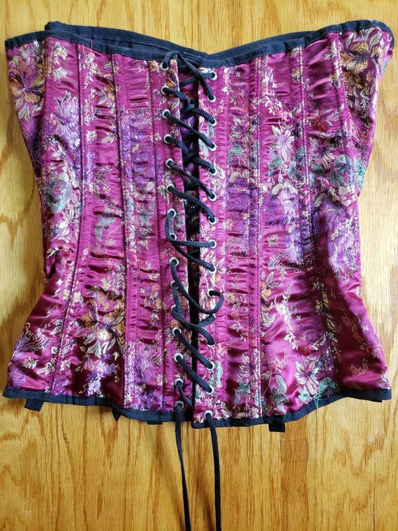Beautiful floral embroidered satin corset Gem