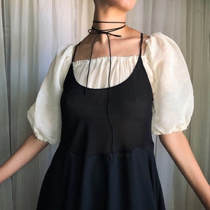 MADE TO ORDER - Cotton Crop Top with Puff Half Sleeves