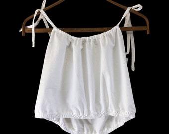 MADE TO ORDER - Cotton Sleeveless Drawstring Tie Strap Camisole