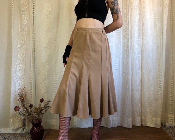 Faux suede gored clearance skirt