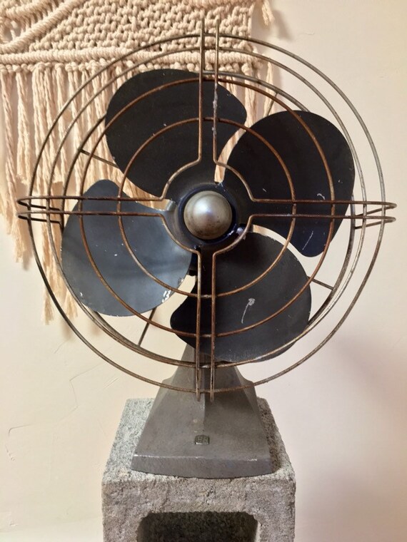 Vintage Oscillating Desk Fan Cast Iron Antique But Powerful Etsy