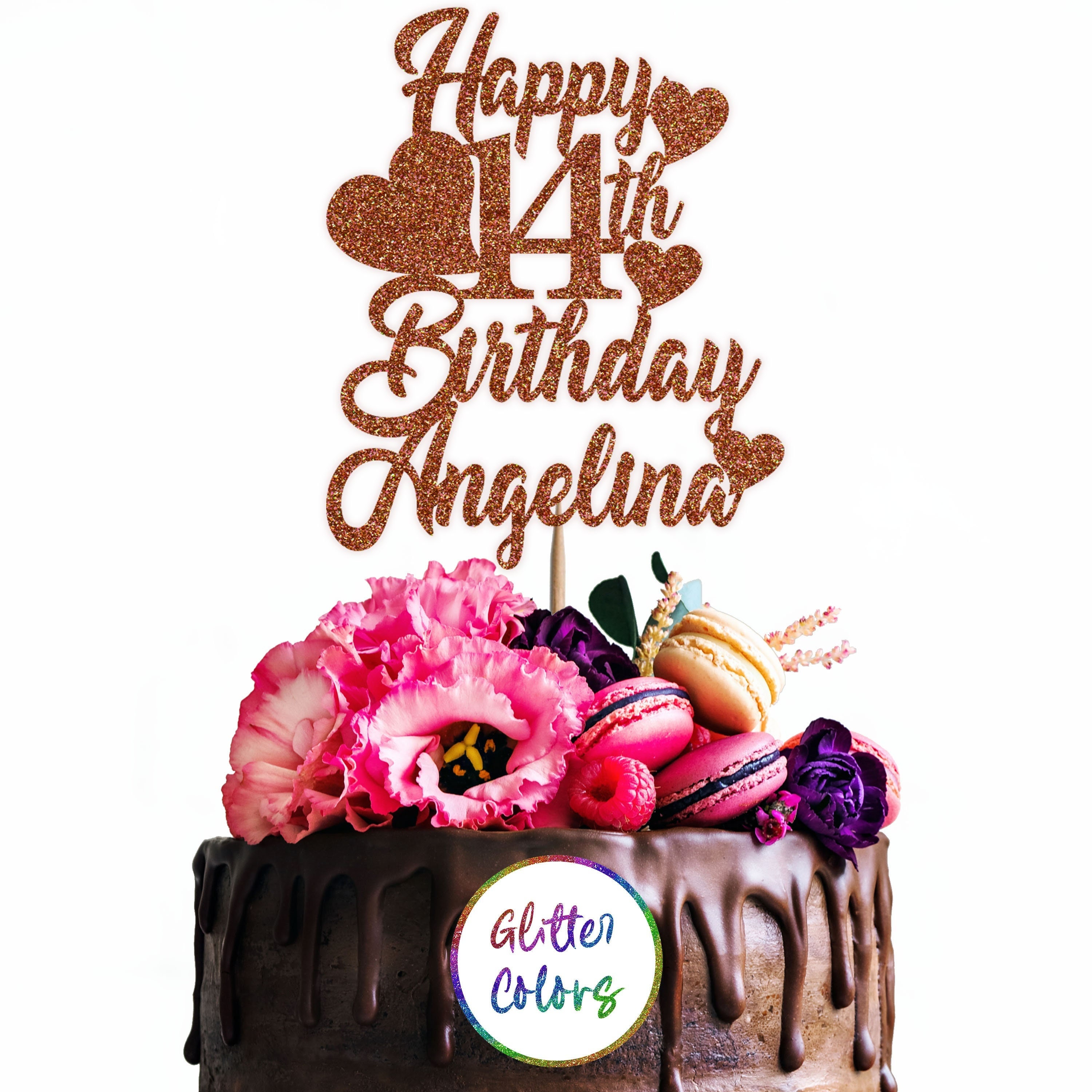 Happy 14th Birthday Personalized Cake Topper Svg Fourteenth -  Portugal
