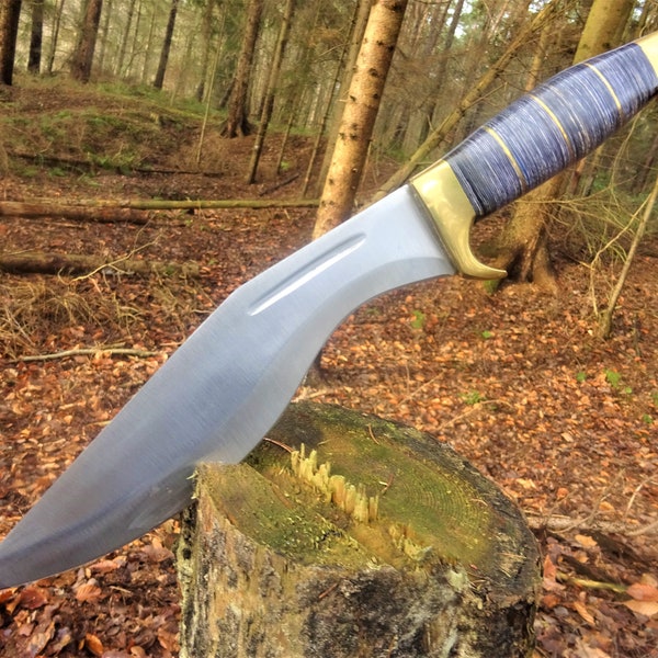 Jagdmesser-Bowiemesser-Kukri-Krummdolch-Outdoormesser-Säbel-Edelstahl---RIESIG über 40 cm --(VE5)