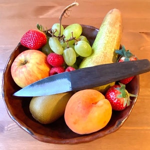 Small all-purpose kitchen paring knife chef&#39;s knife from Authentic Blades -TAU NHO with 8 cm blade- Handmade sharp carbon blade Sustainable