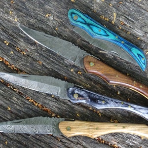 Individual Damascus noble folding knife in Laguiole style --22 cm-- pocket knife-Laguiole hunting knife-folding knife wooden handle Damascus (RD8)