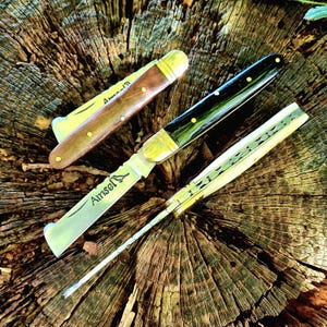 Gartenmesser Hippe Okuliermesser Taschenmesser - Kleines feines Klappmesser einzigartig NUR Hier - AMSEL MESSER - Handgearbeitet - (RS2)