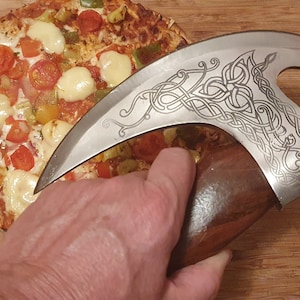 Pizza axe, Viking axe, LARP axe, Celtic axe, medieval axe. Great pizza axe for easy pizza cutting. Handcrafted, solid and good quality (SFA2)