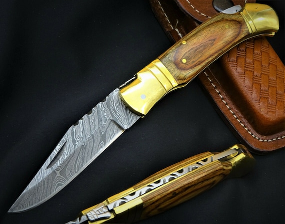 Couteau De Chasse Bushcraft Browning Fixed Blade Cocobolo Acier Inox Manche Bois Etui Cuir Br0229 Fr C2x33416242