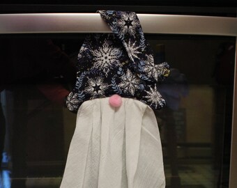 Kaycee's Quilted Hanging Gnome Towel, Hand Towel, Hanging Kitchen Towel