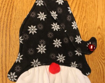 Kaycee's Quilted Hanging Gnome Towel, Hand Towel, Hanging Kitchen Towel