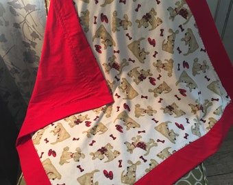 Puppy Dog Receiving Blanket, Double Sided