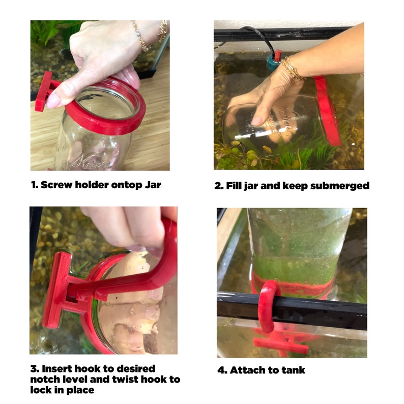 Inverted Aquarium Mason Jar Holder: Betta Fish Tank, Aqua Cove image 4