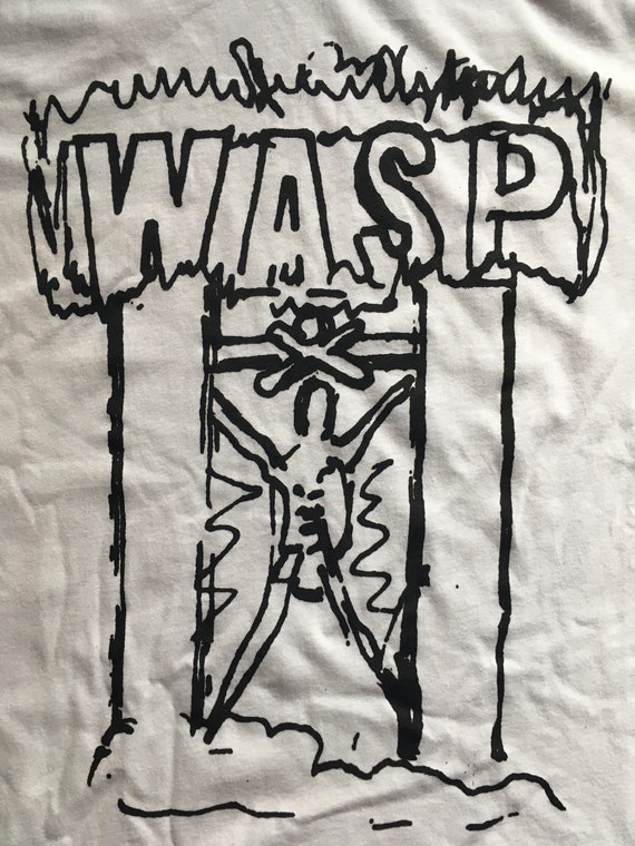 W.A.S.P. Shirt Torture Rack Hand Drawn Fan Club 80s Hollywood