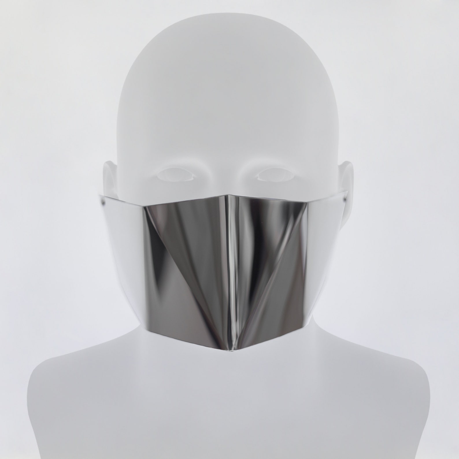 Futuristic Mirror Face Mask V.2 Silver Sparkly Burning Man Etsy