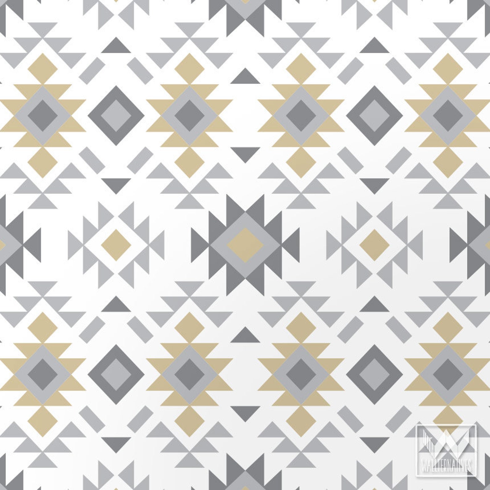 Aztec Wall Pattern Modern Wallpaper Removable, Reusable, Repositionable