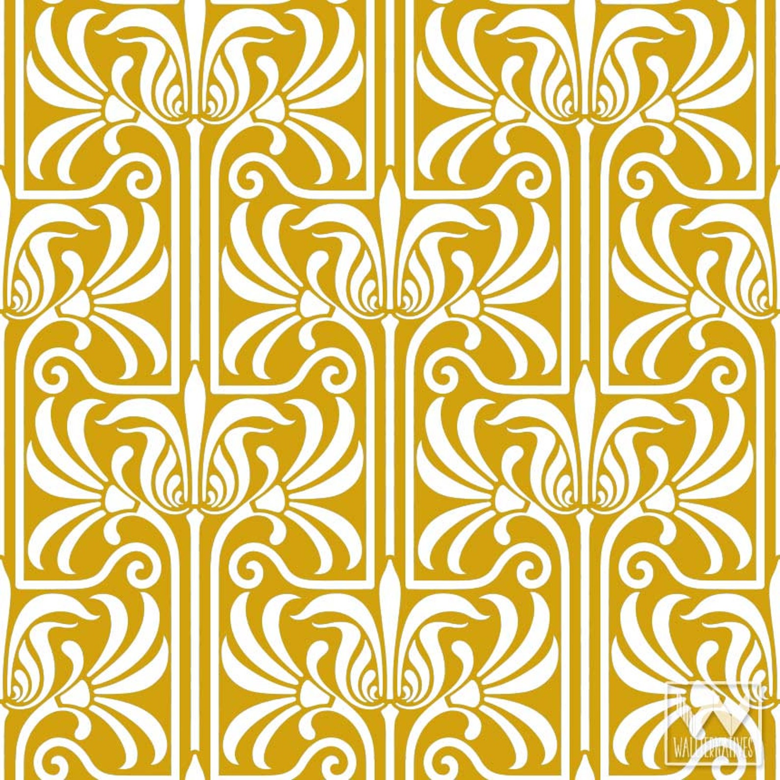 Art Nouveau Damask Fabric Wallpaper Removable Reusable & Etsy