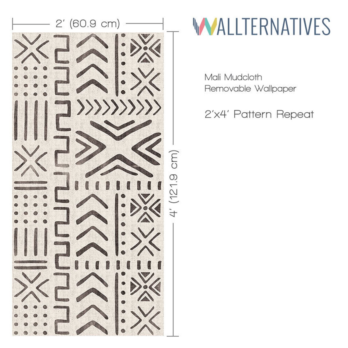 Tribal Mudcloth Fabric Design Wallpaper Removable Wallpapers African