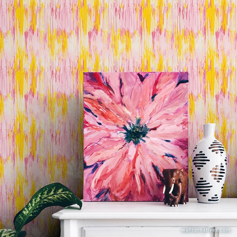 Modern Abstract Removable Wallpaper Reusable Colorful Fabric Etsy