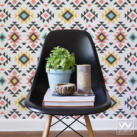 Buy Aztec Wall Pattern Modern Wallpaper Removable Reusable Online in India   Etsy