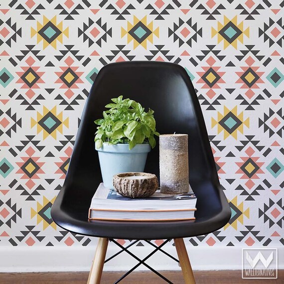 Buy Aztec Wall Pattern Modern Wallpaper Removable Reusable Online in India   Etsy