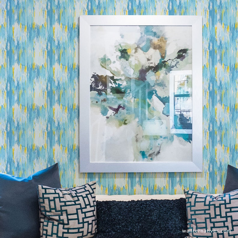 Modern Abstract Removable Wallpaper Reusable Colorful Fabric Etsy