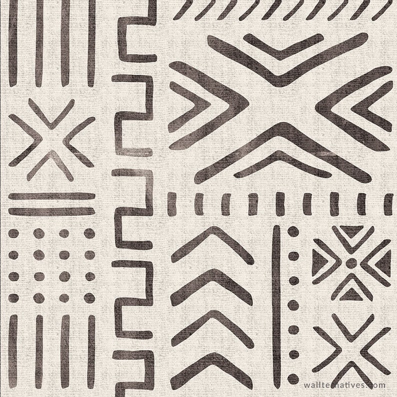 Tribal Mudcloth Fabric Design Wallpaper Removable Wallpapers African
