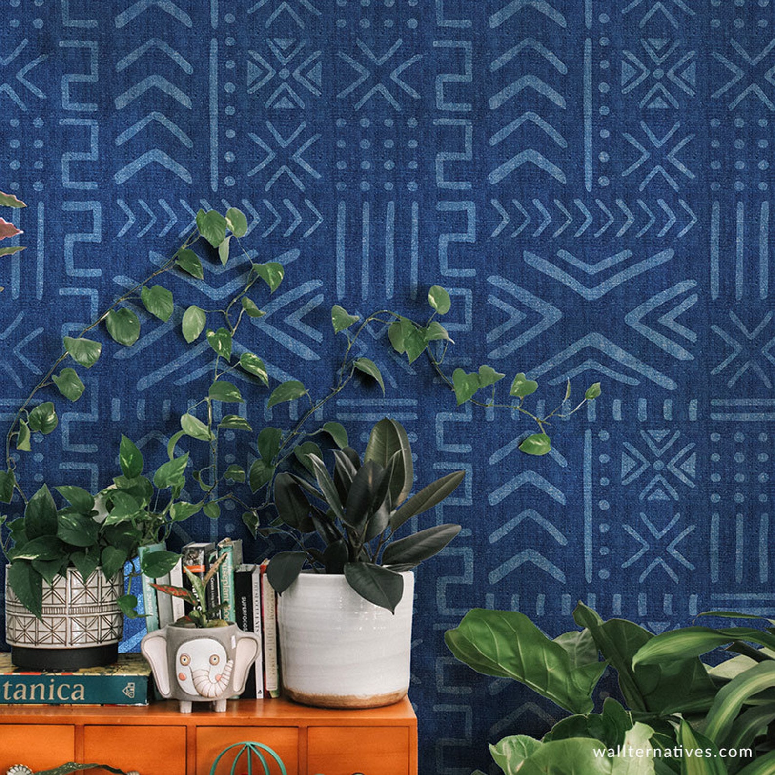 Tribal Mudcloth Fabric Design Wallpaper Removable Wallpapers African