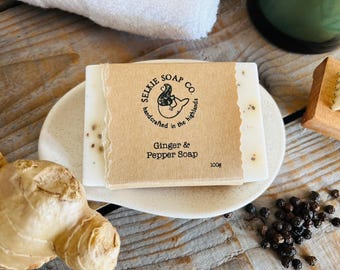 Ginger & Black Pepper Vegan freundliche handgemachte Seife