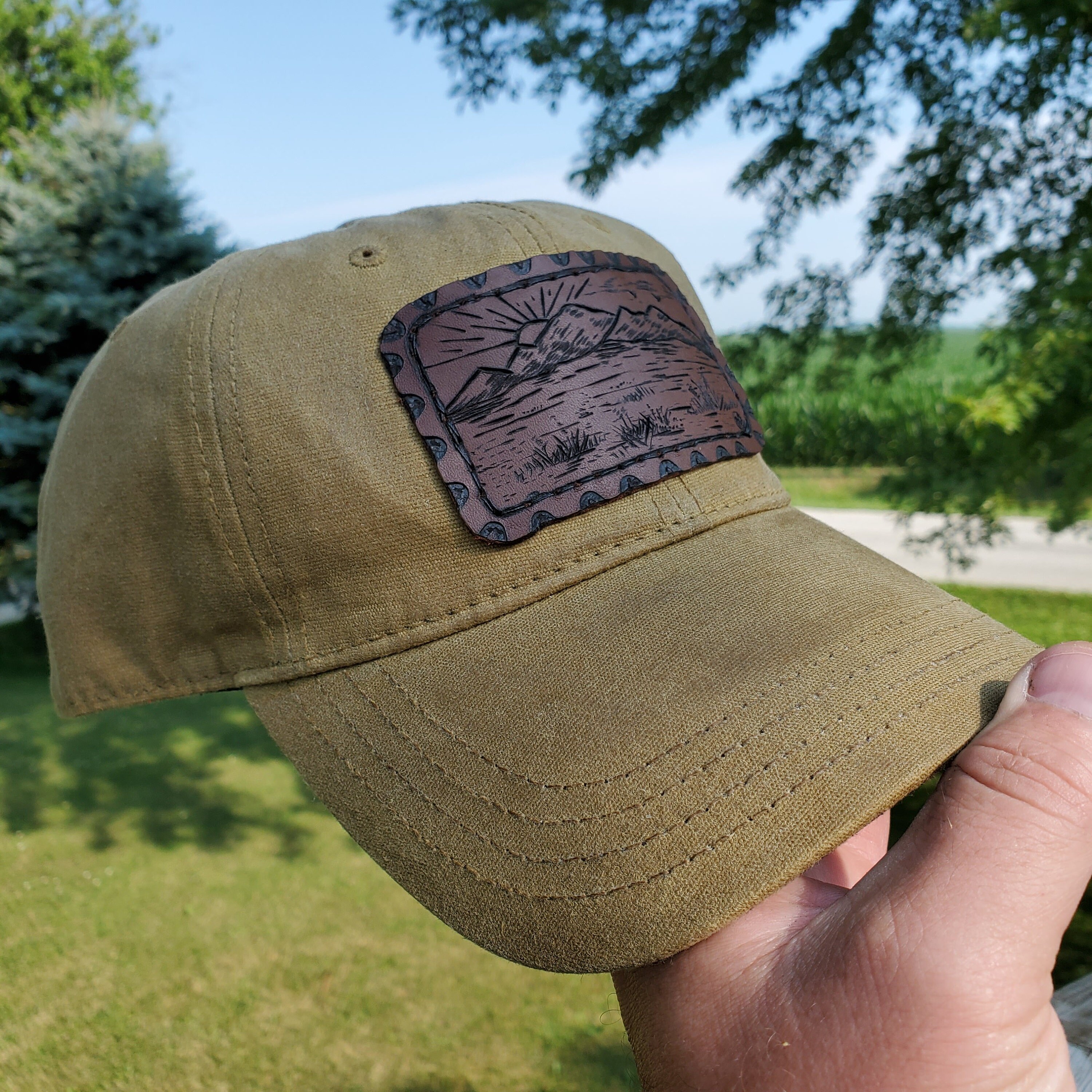The Range Waxed Canvas Hat. Genuine Leather Custom Hand burned Etsy