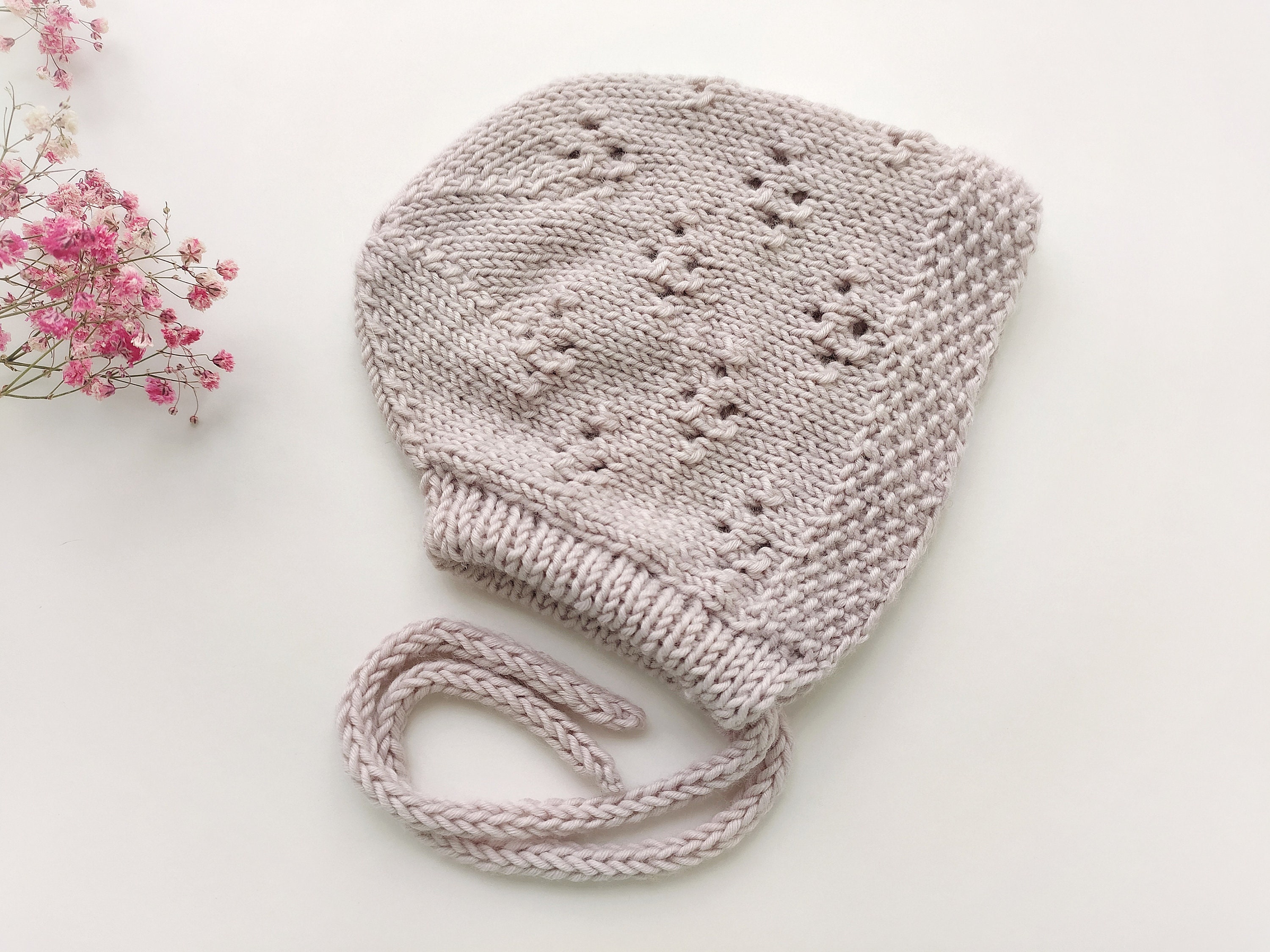 Summer baby Knitted baby hat merino wool baby girl Etsy