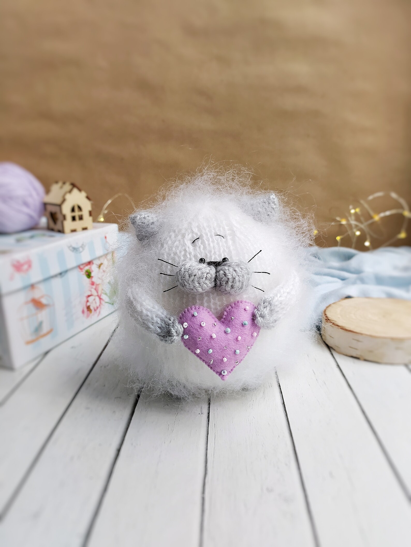 Вязаная Игрушка Кот Купить