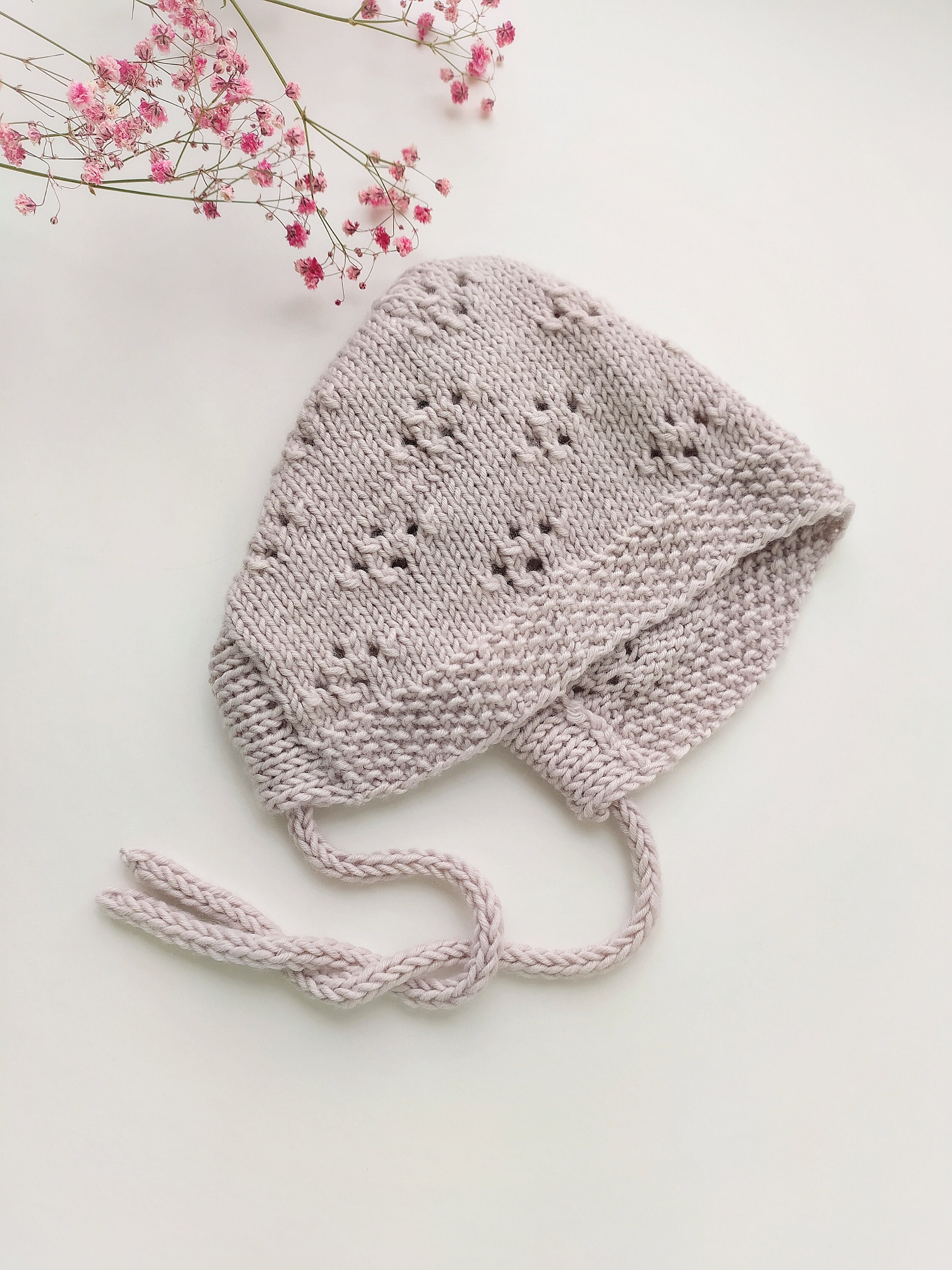 Summer baby Knitted baby hat merino wool baby girl Etsy