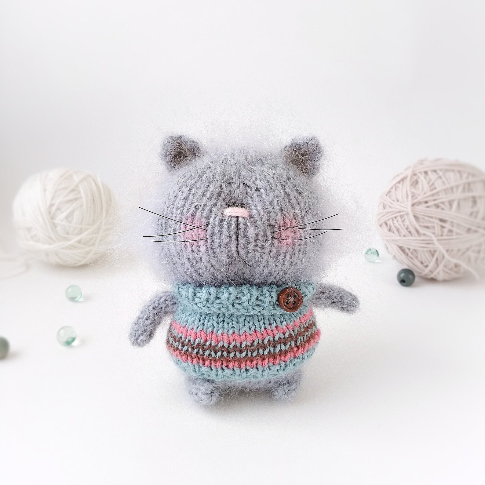 Вязаная Игрушка Кот Купить