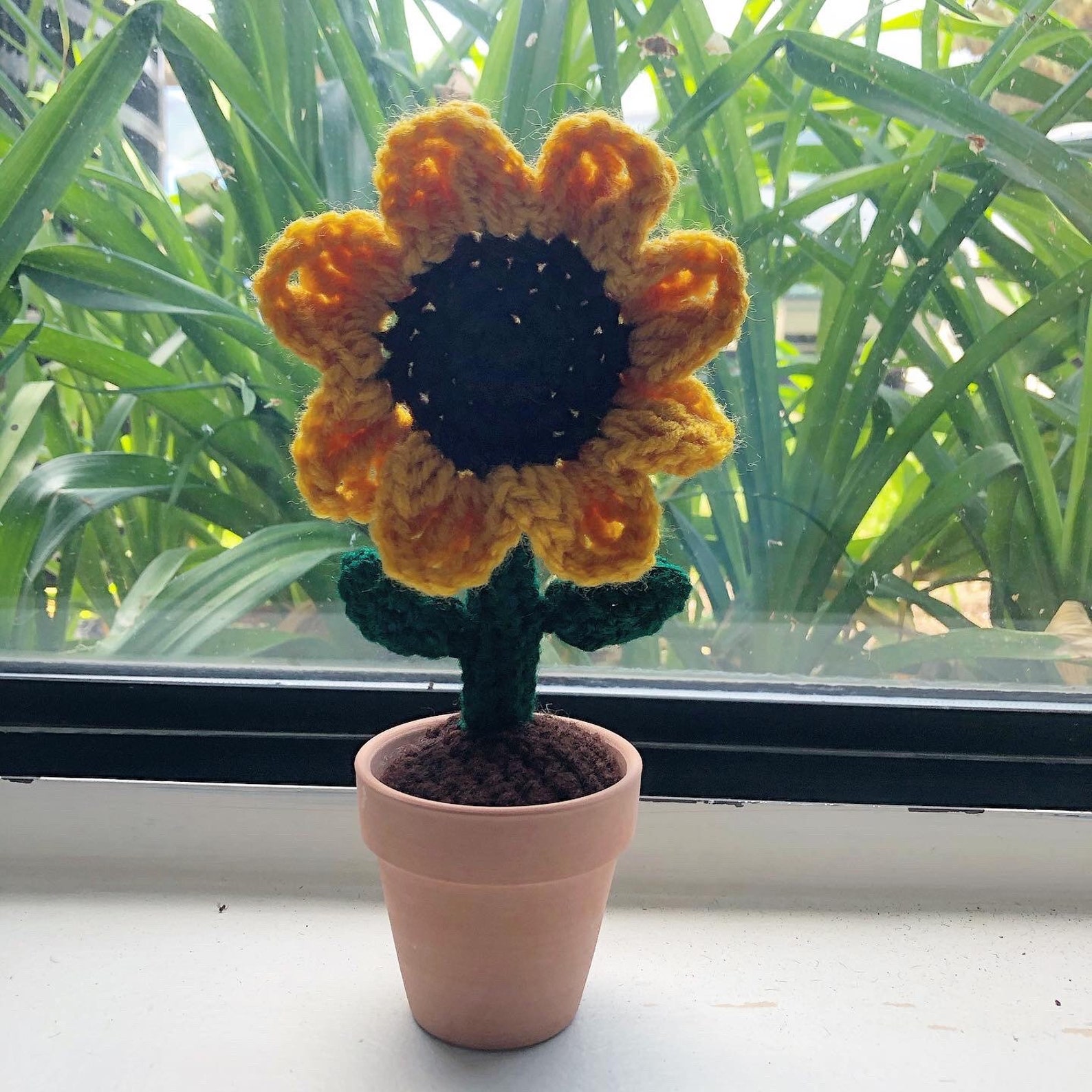 Crochet Potted Sunflower Crochet Sunflower in a Pot Etsy