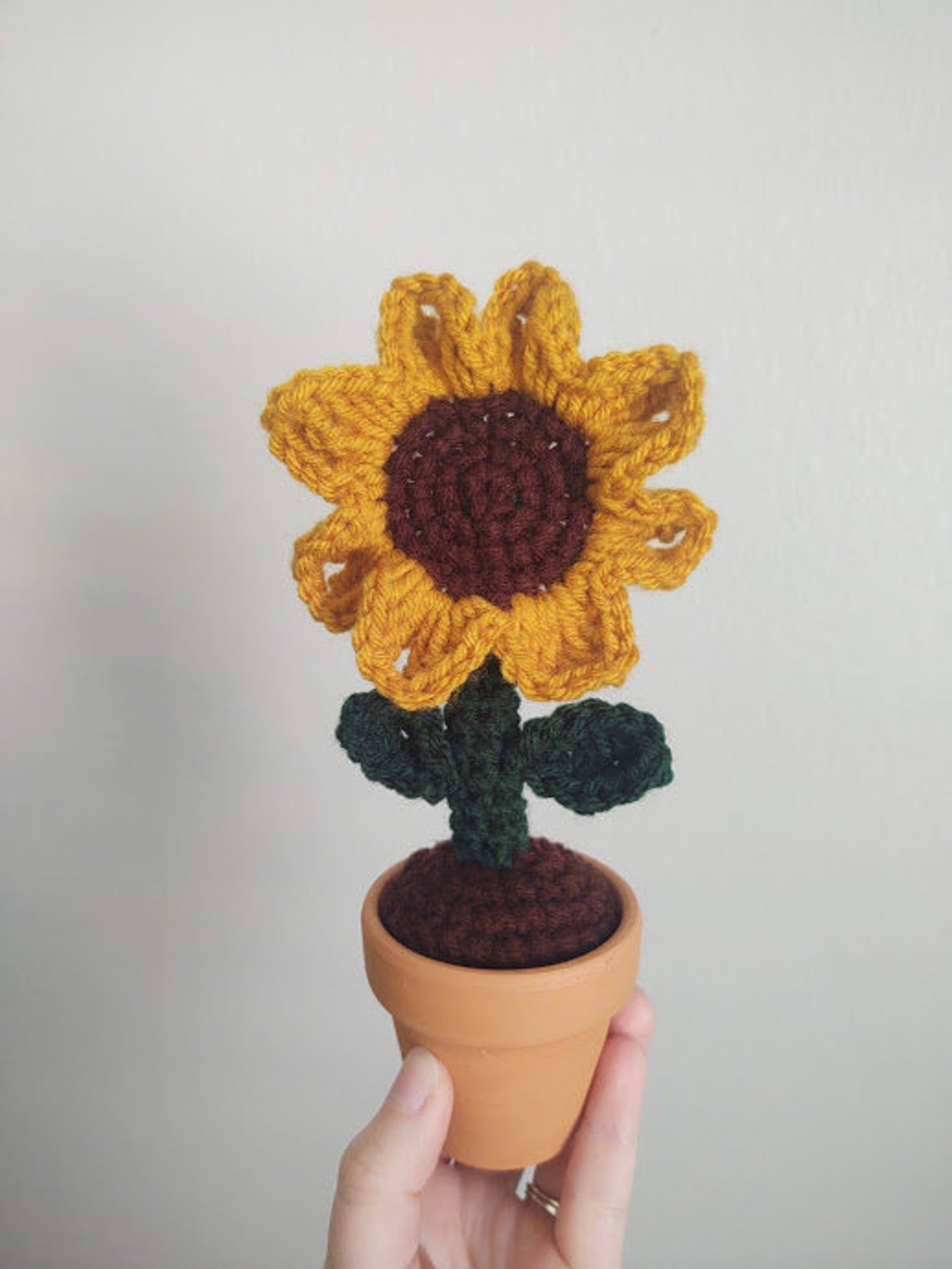 Crochet Potted Sunflower PATTERN Crochet Sunflower in a Pot Etsy