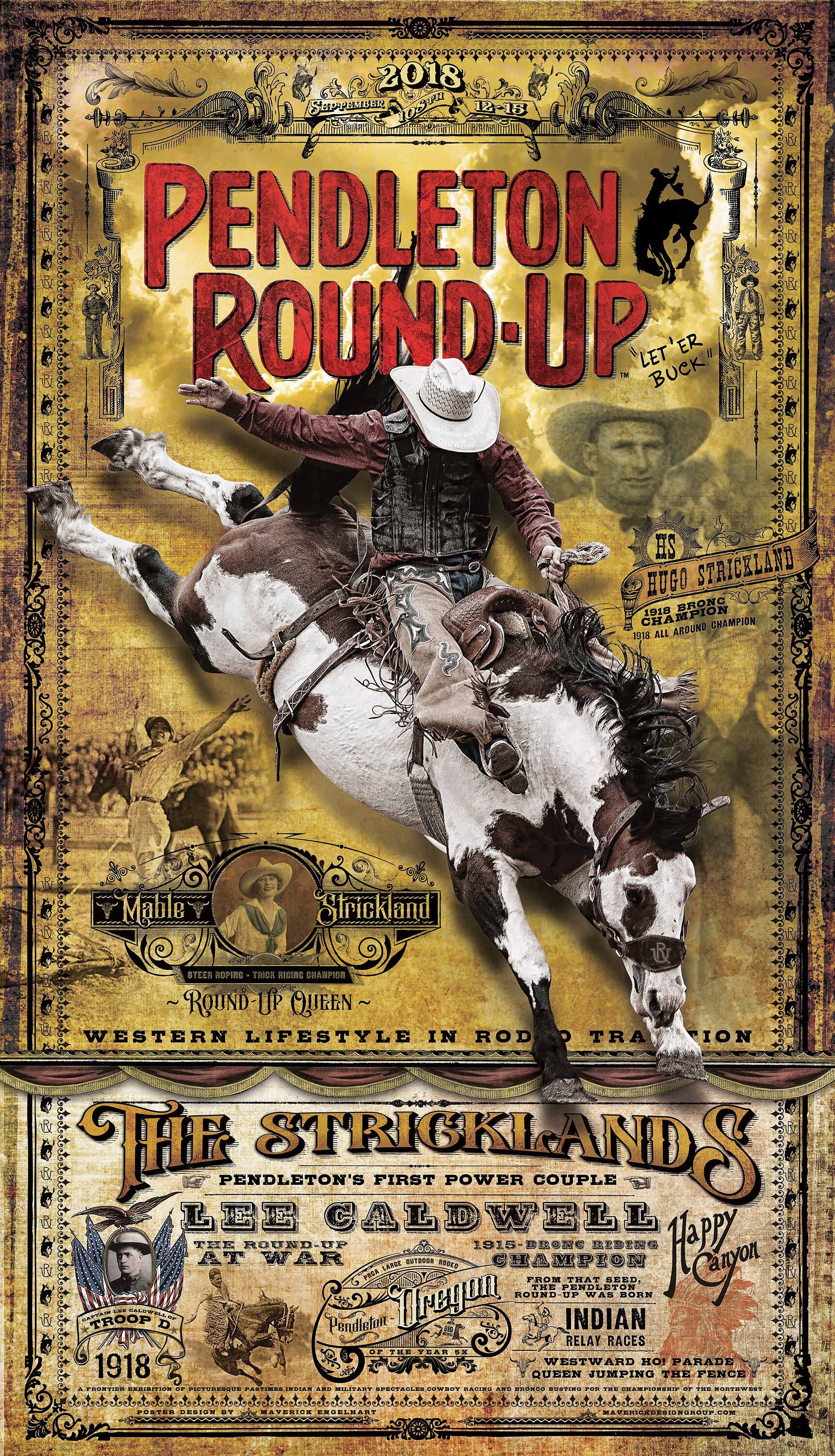 ペンドルトン PENDLETON ROUND-UP ビンテージ看板 Vintage Pendleton Rodeo Poster - Retro Pendleton Round-up
