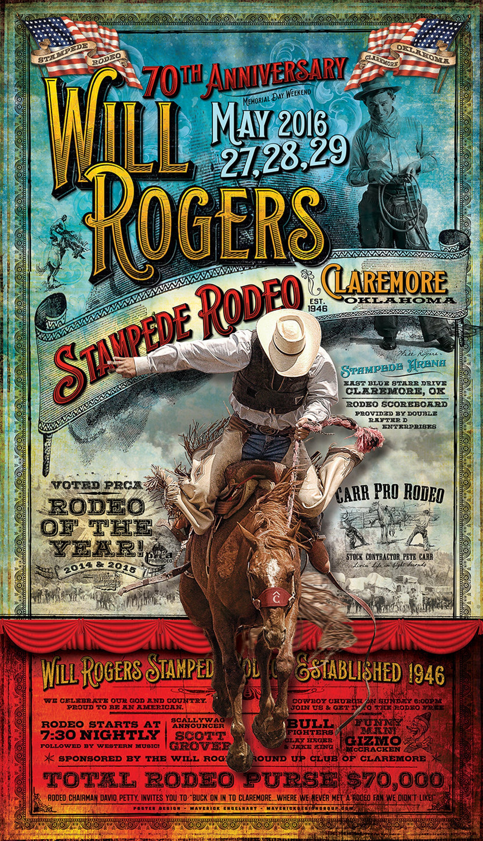 Will Rogers Stampede Rodeo Poster Etsy