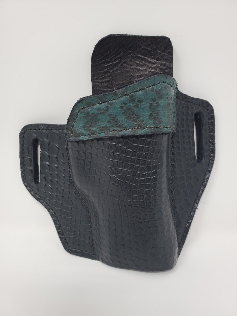 Leather and Snake Skin OWB Holster FN509 Model shown Etsy