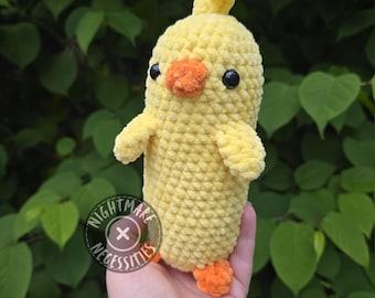 Long Duck plushie, crochet, amigurumi