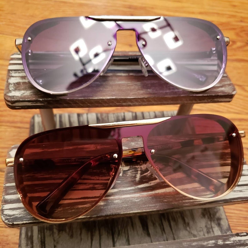 Black and Brown Glitter Me Aviator Sunglasses