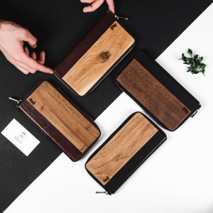 Monedero Cartera de madera Cartera de cuero personalizada Cartera personalizada Monedero de madera Cartera de hombre Cartera de mujer Cartera de cuero Bolsa de madera hombres Regalo